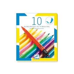 Djeco 10 Feutres Pinceaux - Couleurs Pop
